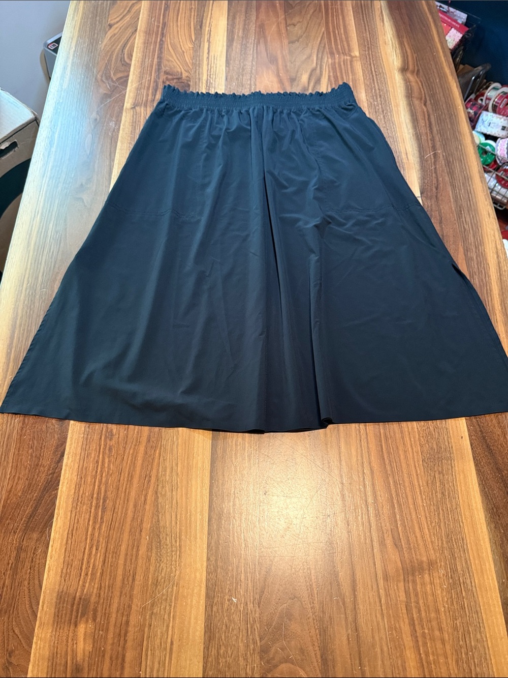 Athleta Brooklyn Performance Black A-Line Skirt w/ Elastic Waist & Pockets 1X